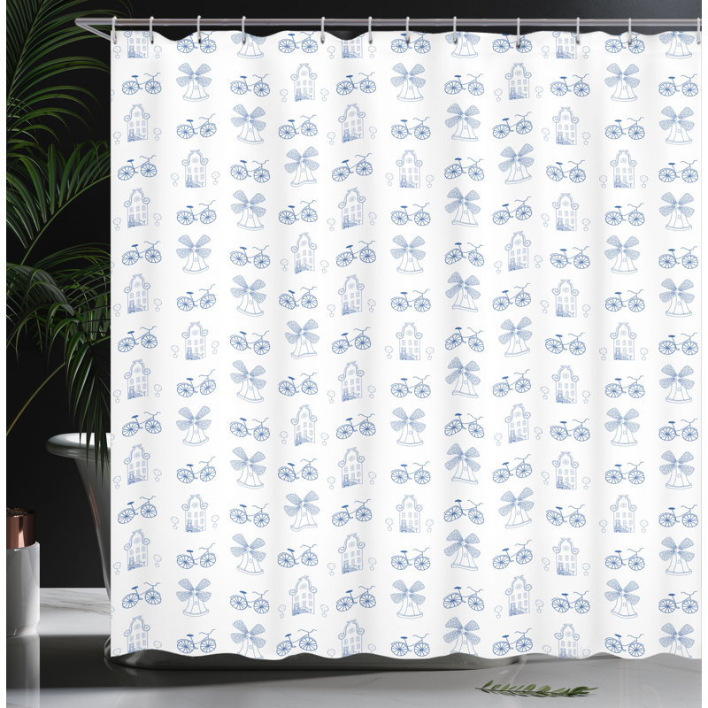 Shower Curtain with Hooks Included, 75"H x 69"W