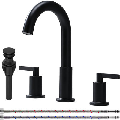 Robinet de salle de bain moderne à 3 trous noir mat moderne