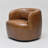 Jaydin 100% Genuine Leather Swivel Barrel Armchair with Natural Leather Aroma-425960576