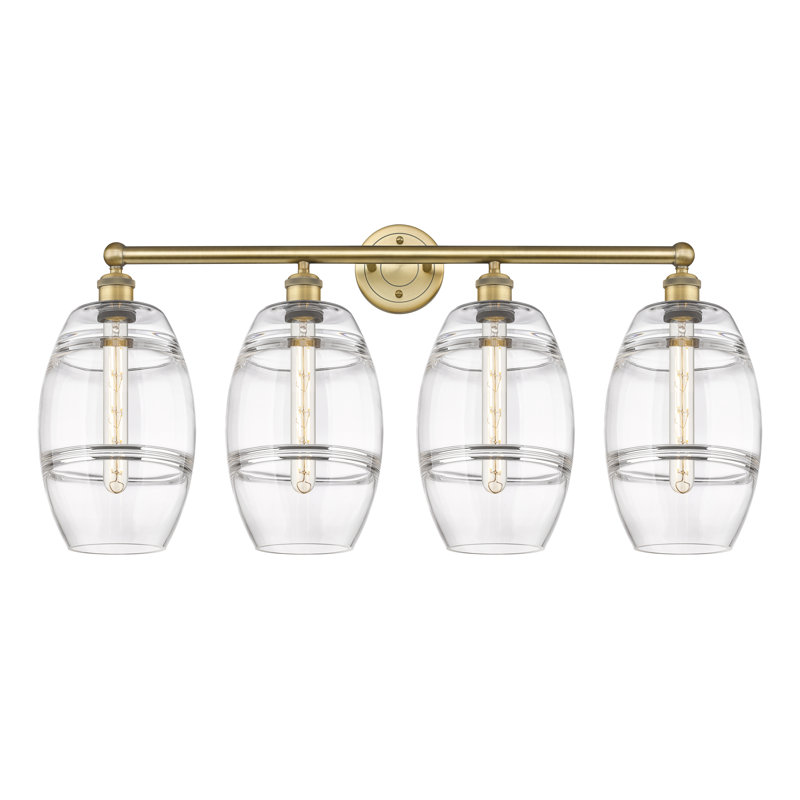 Dundrod 4 - Light Dimmable Vanity Light, Clear, Brushed Brass