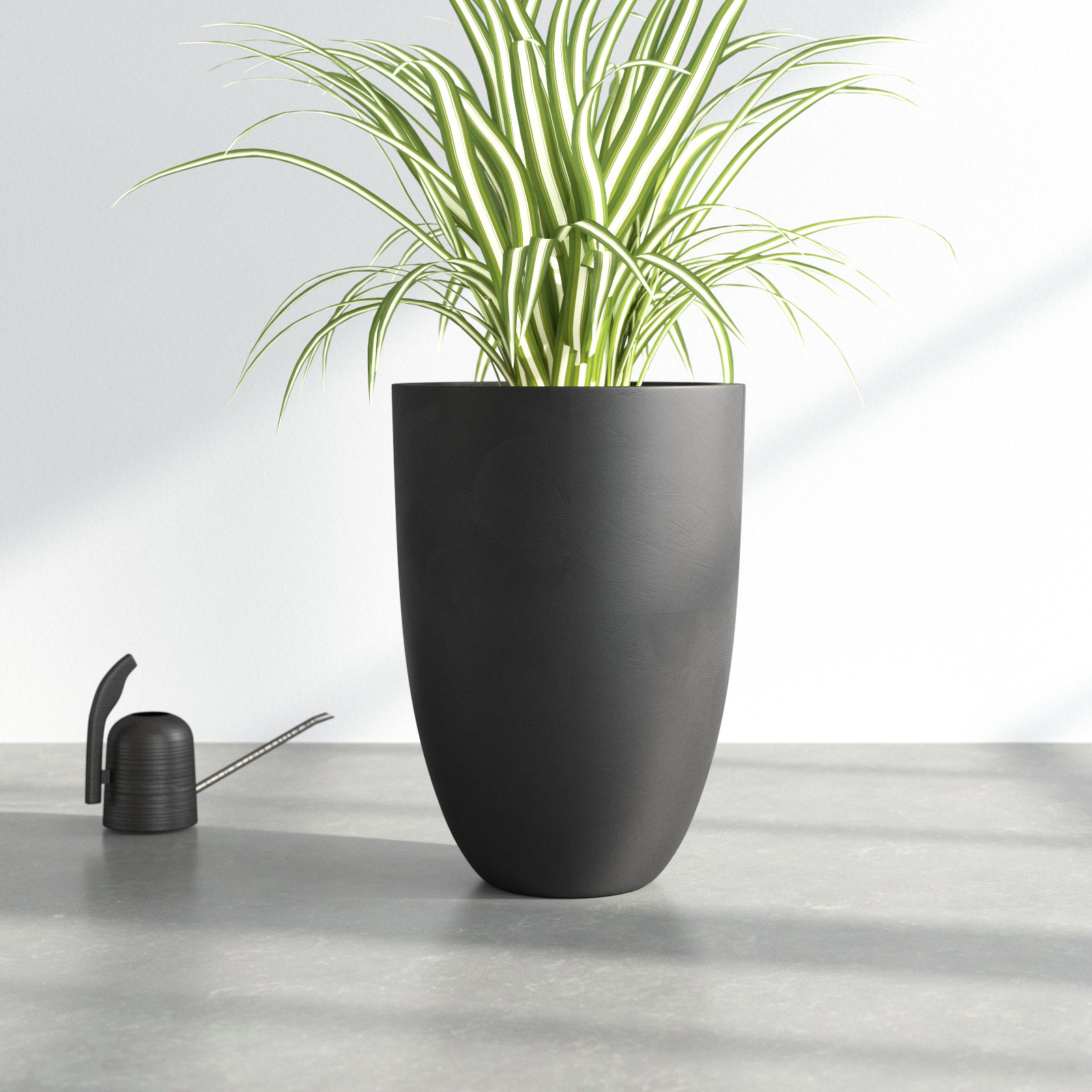 Elbe Handmade Pot Planter, 21.75" H x 16" W x 16" D, Black