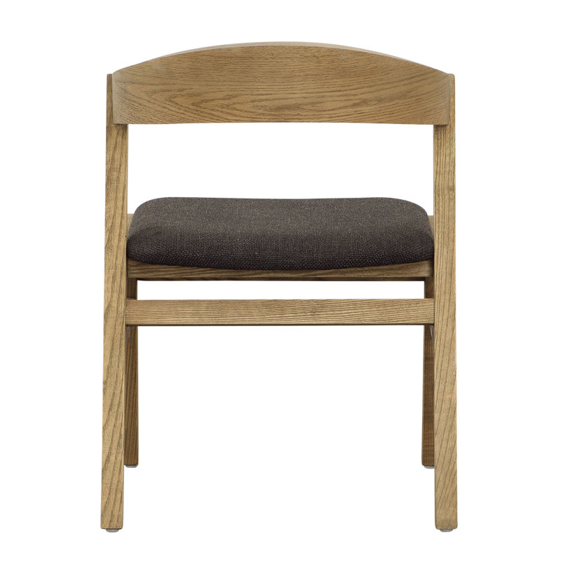 Ilaria Linen Blend Upholstered Dining Chair, Charcoal, Natural