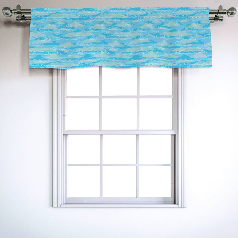 Sateen Abstract Ruffled Window Valance