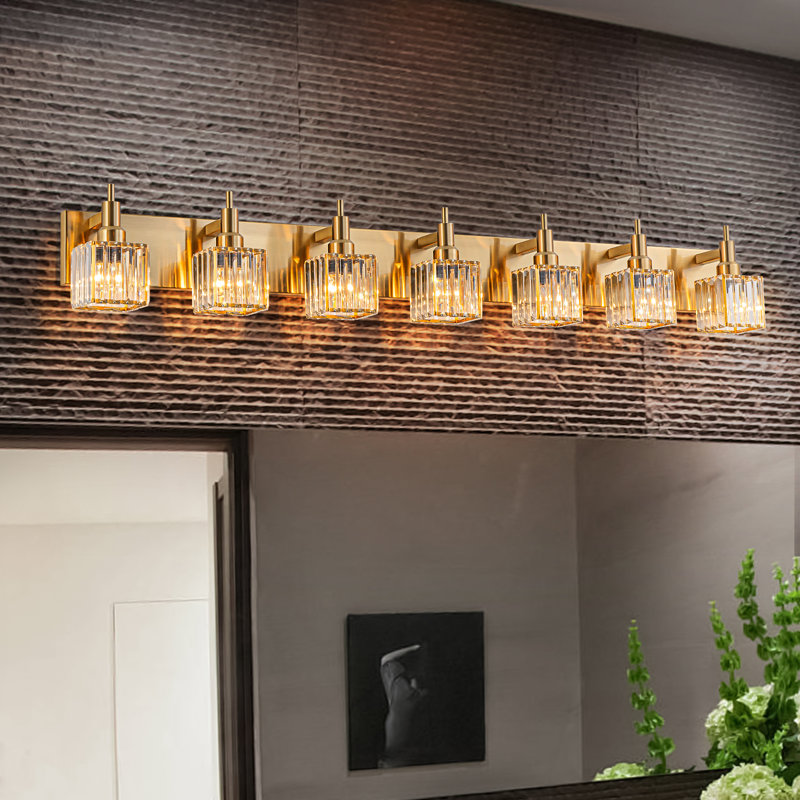 Taevion Dimmable Vanity Light, Gold, 7 Lights