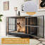 Cage décorative rustique pour animaux de compagnie, cage pour chien 38,9 po avec 2 portes coulissantes et cadre en fer épais