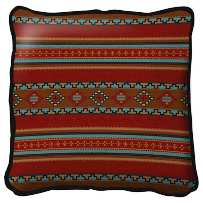 Housse de coussin réversible en coton géométrique