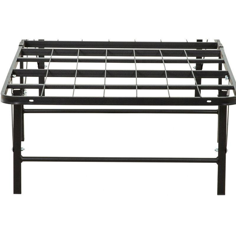 Plateforme de lit simple en métal noir TG, grand espace de rangement, structure de conception moderne du matelas, installation facile