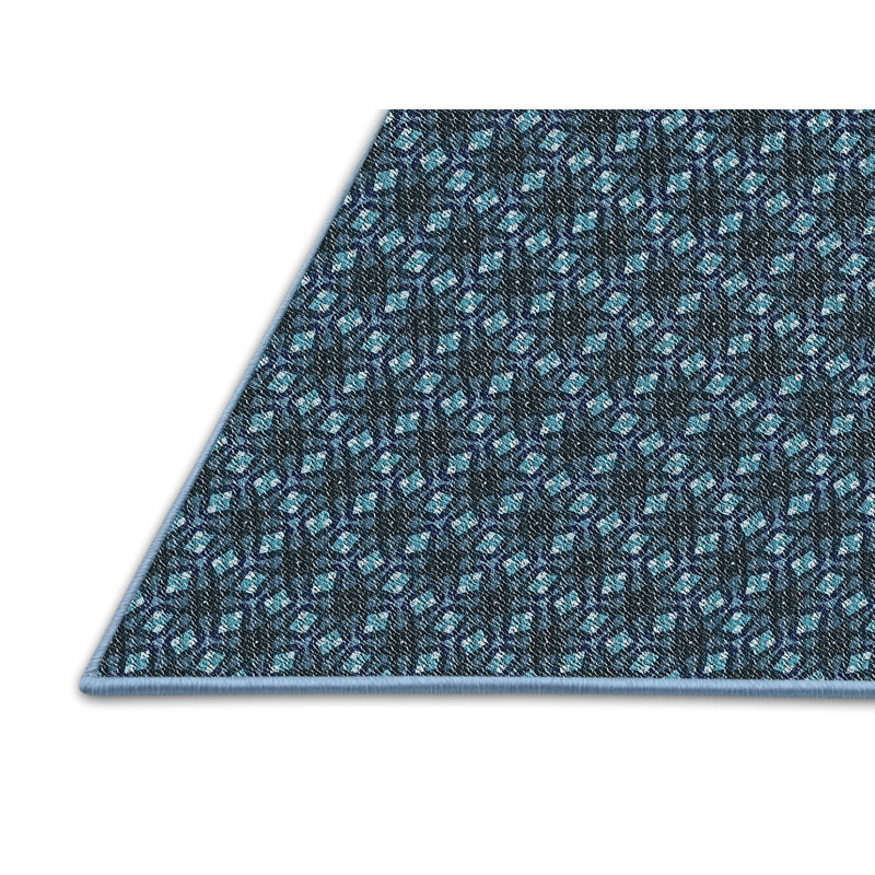 Tapis de zone bleue à motifs, Rectangle 5 pi x 8 pi