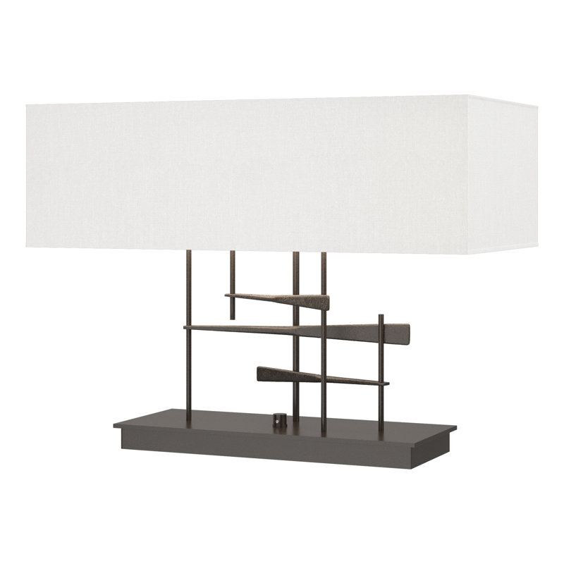 Cavaletti 15.3" Table Lamp, Natural Anna, Oil Rubbed Bronze