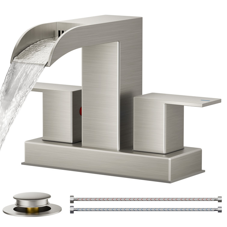 WB-61A32BN Centerset Bathroom Faucet With Drain Assembly, 2-handle Bathroom Sink Faucet