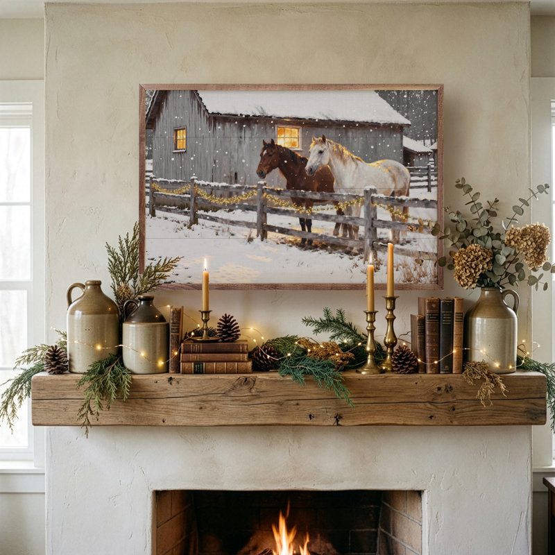 Two Horses In The Snow, H 5 po x l 8 po