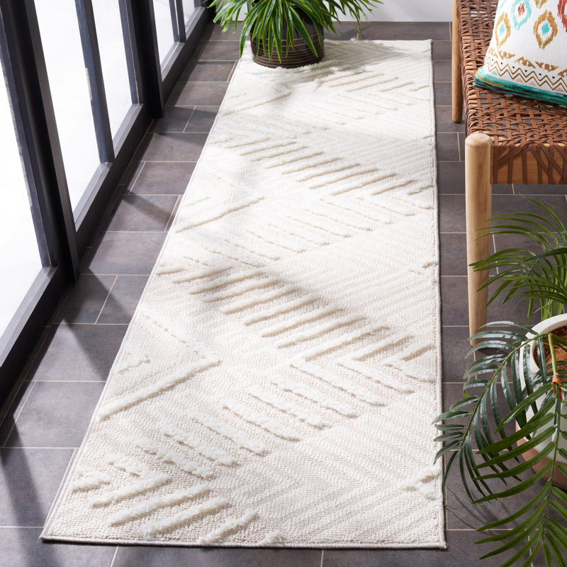 Tapis beige / ivoire Kells 104, Tapis de couloir 2 pi 2 po x 8 pi