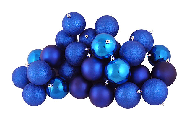 Holiday Décor Ball Ornament, Lavish Blue, 2'' H X 2'' W X 2" D