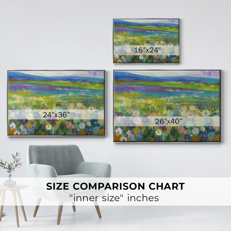 " Flowerfields ", 25" H x 37" W x 2" D, Silver