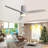 52 Inch 18W LED Ceiling Fan With Dimmable 6 Speed Remote Silver 3 Solid Wood Blade Reversible DC Motor For Living Room