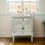 Armoire de rangement, buffet de bar à café blanc délavé avec portes et tiroirs pour le salon, la cuisine et l'entrée