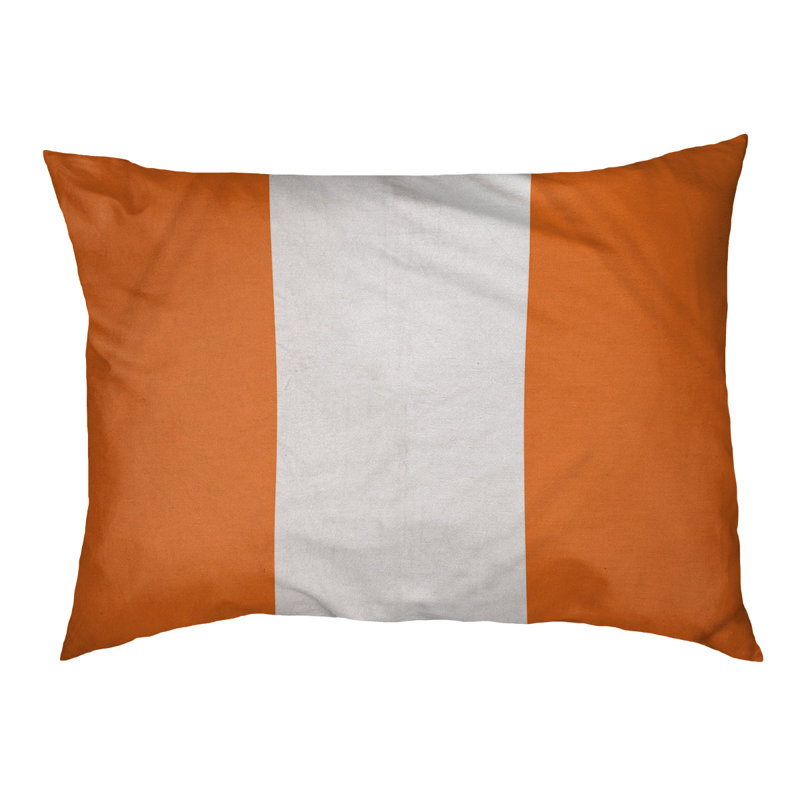 Coussin Miami, Très grand (l 50 po x P 40 po x H 7 po), Orange / blanc / orange