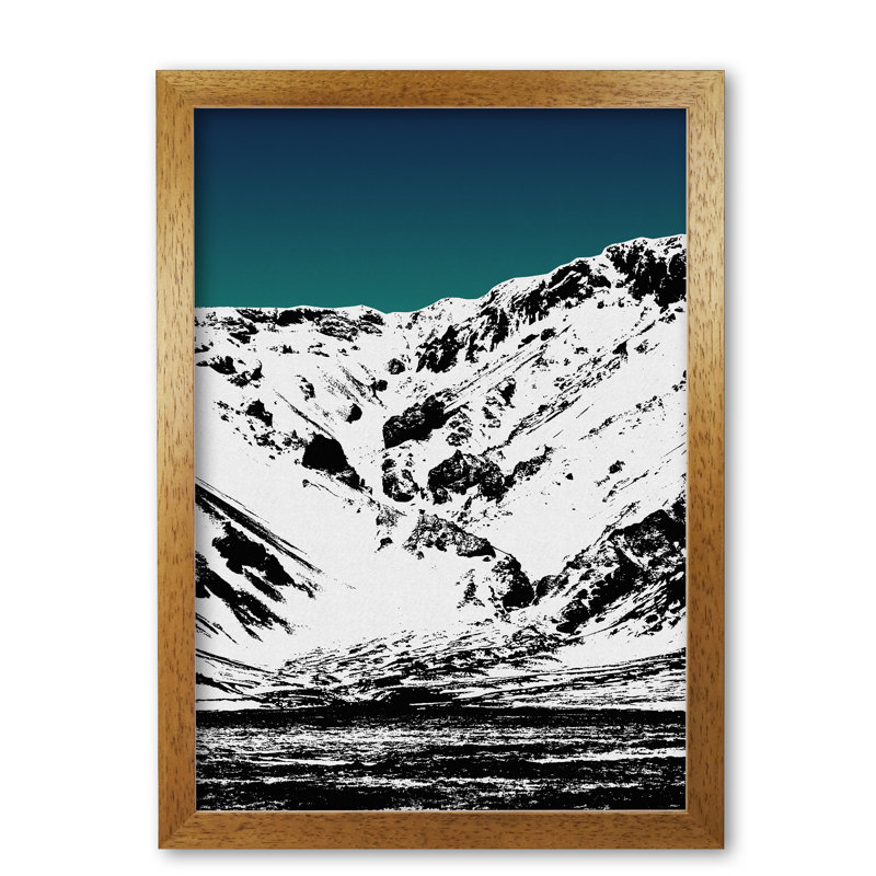 Iceland Mountains II - Print, 60 cm H x 42 cm W x 5 cm D, Honey Oak Frame