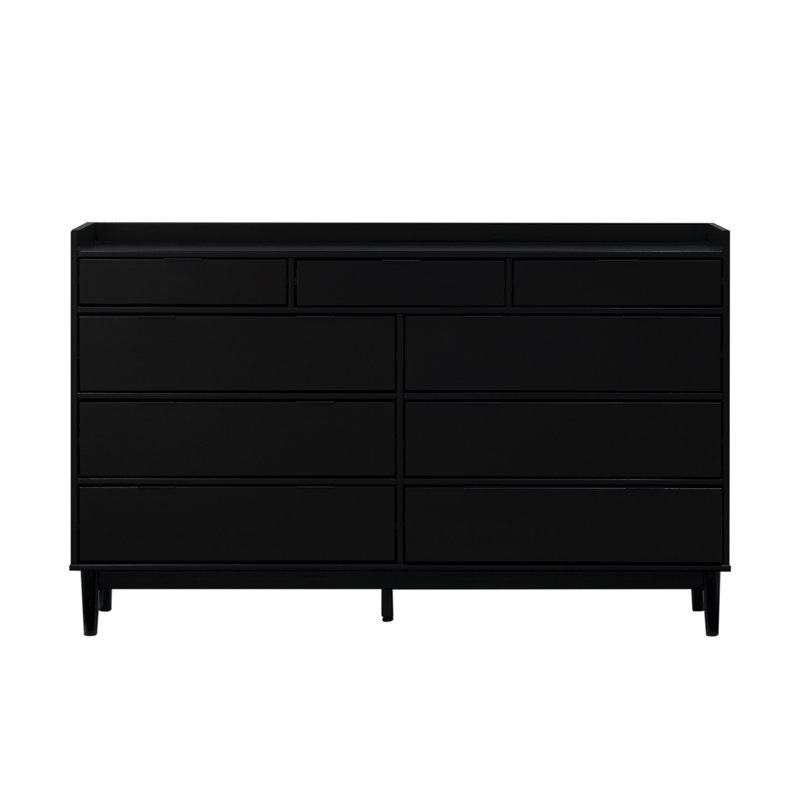 Commode double 9 tiroirs Gheorghe, Noir / pas robuste