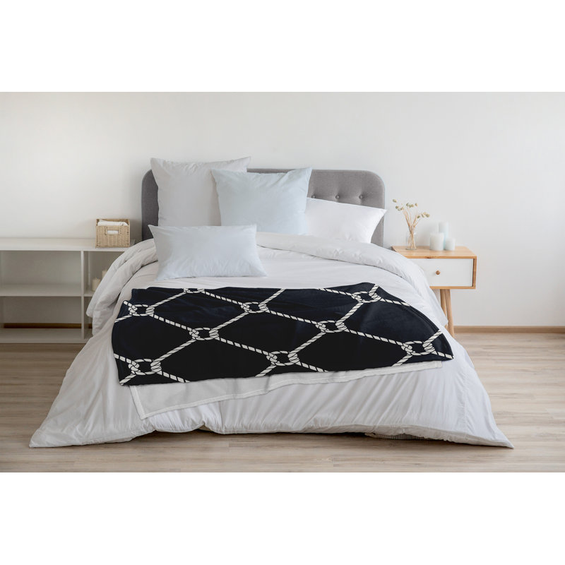 Jeté polaire Nautical Nights, L 60 po x L 80 po, 1.95, Requin bleu