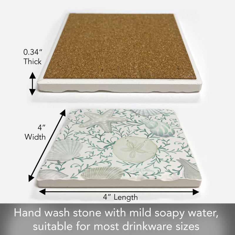 Beach Therapy Shells Single Tumbled Tile Coaster Create Your Own Set