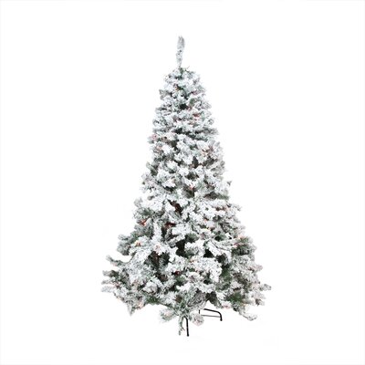 7.5' Pre-Lit Heavily Flocked Pine Medium Artificial Christmas Tree - Multi Lights -  Northlight Seasonal, M88562