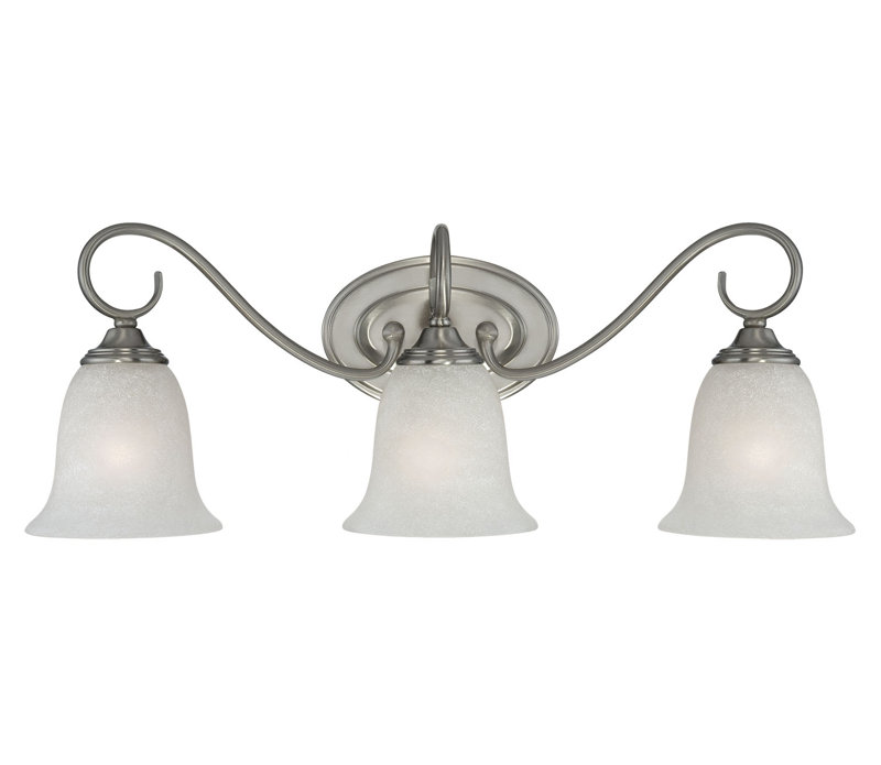 Éclairage de salle de bain à intensité variable 3 lumières Tuthill, Nickel satiné