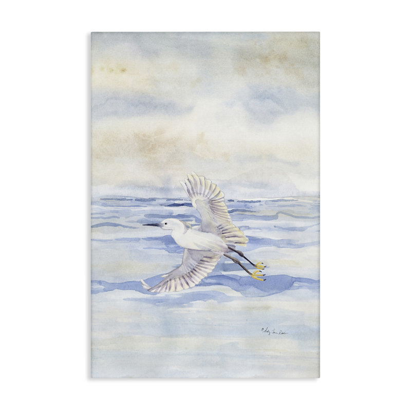 «Flying Heron Over Water» par Audrey Jeanne Roberts, H 24 po x l 16 po