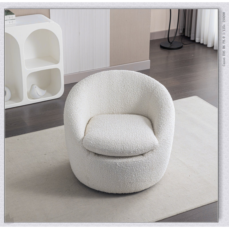 Fauteuil demi-tonneau Winnie, Boucle blanc