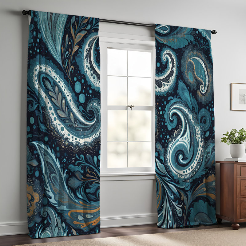 Paire de rideaux semi-transparents en polyester Emane, L 20 po x L 61 po