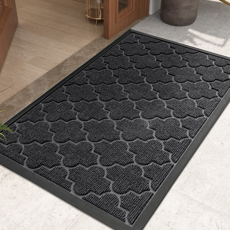 Paillasson d'extérieur antidérapant Daston, L 36 po x L 60 po, Gris