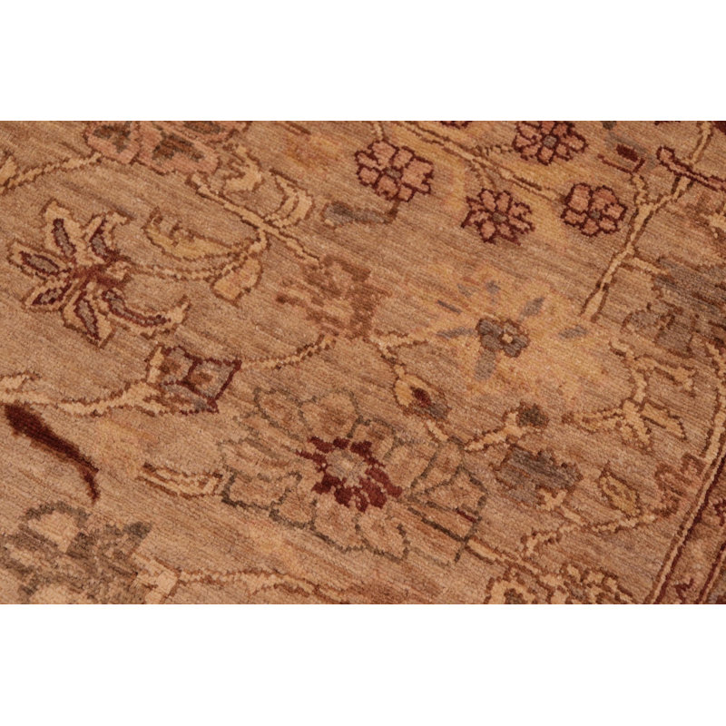 Tapis oriental brun en laine noué à la main 6 pi x 8 pi 10 po Baccio