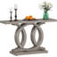 Console de 55 pouces de style campagnard avec base géométrique en bois, canapé d'entrée rustique pour salon, couloir, vestibule - table d'appoint décorative pour présentation et rangement