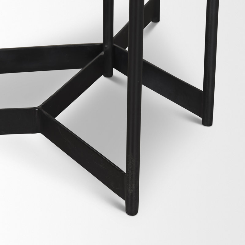 Ivelisse Nesting End Table, White/Dark Brown