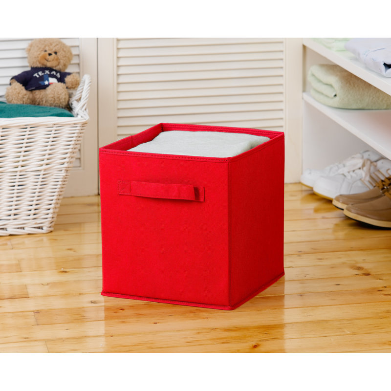 Sorbus 11" Foldable Storage Cubes with Handles, Red