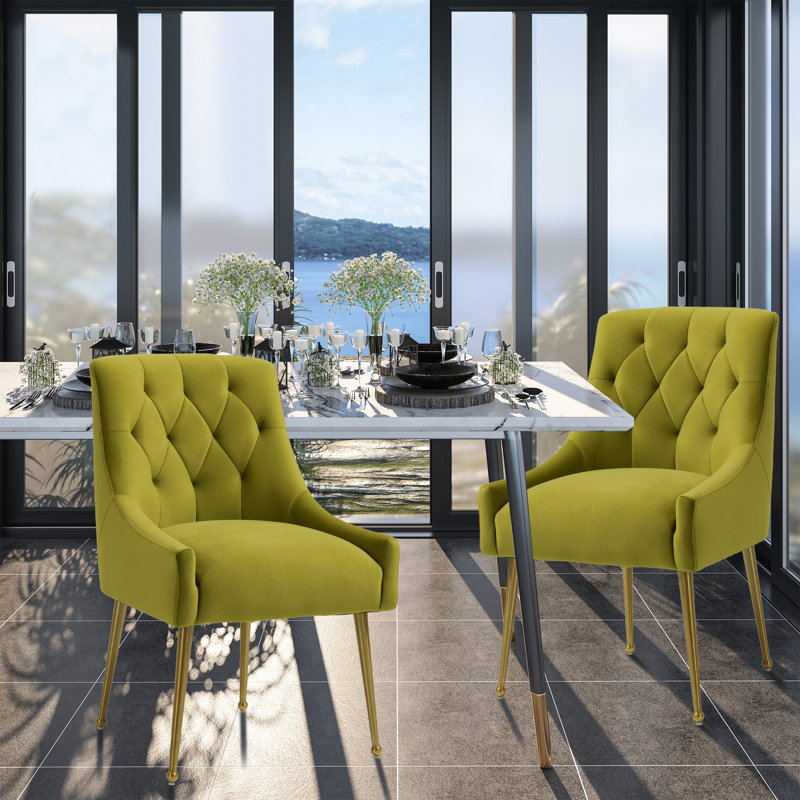 Chaise rembourrée en velours Sandstrom, Vert émeraude