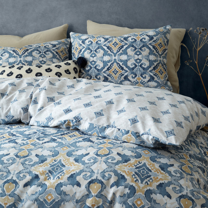 Cotton Blend Geometric Shapes Duvet Cover Set with Pillowcases Included, Kingsize - 2 Standard Pillowcases