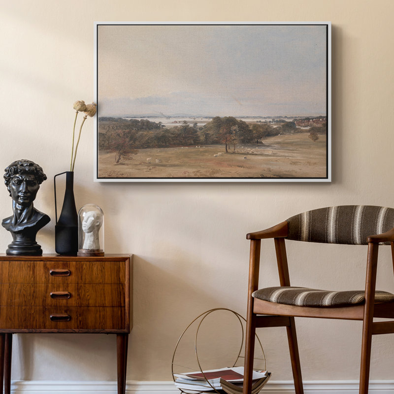 Paysage rétro - CDXCI - reproduction de cadre flottant sur toile, Blanc, H 17 po x l 25 po