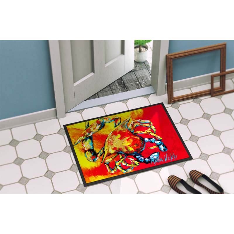Tapis de porte d’intérieur anti-dérapant crab chaude, Rectangle 1 pi 6 po x 2 pi 3 po