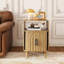 Table de bout cannelée avec rangement, ensemble de 2, petite table de chevet avec porte-1191227899