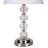 28.5" Tall Metal Table Lamp with Satin Nickel finish and Orb design, Linen Shade