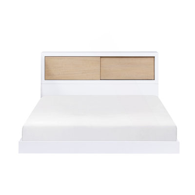 Meuble de chambre à coucher blanc pour lit double avec tête de lit