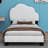 Upholstered Platform Bed With Cloud-Shaped Headboard