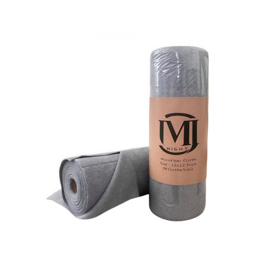 Rouleau de chiffon de nettoyage en microfibre gris, 12 pouces, 60 feuilles - 2 rouleaux, réutilisable, lavable à la machine, super absorbant, non pelucheux, conception déchirable