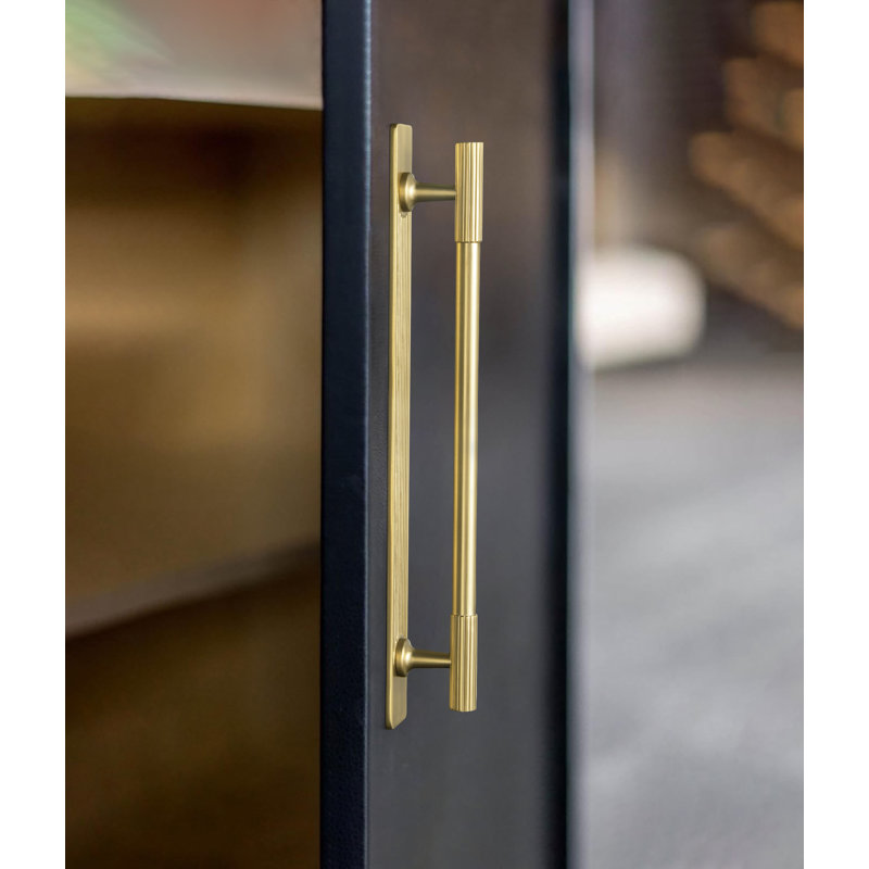 7.6'' Inch Center To Center Sturdy Bar Pull With Backplate-Brushed Gold, 7.6", Brushed Gold