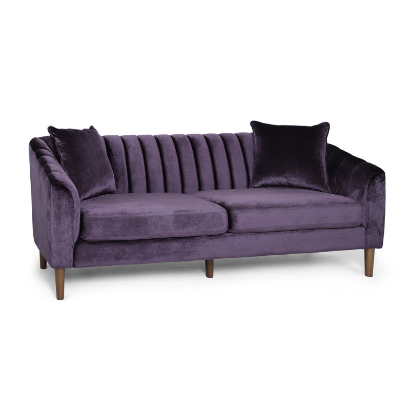 Canapé 3 places (mauve), Velours mauve / mauve