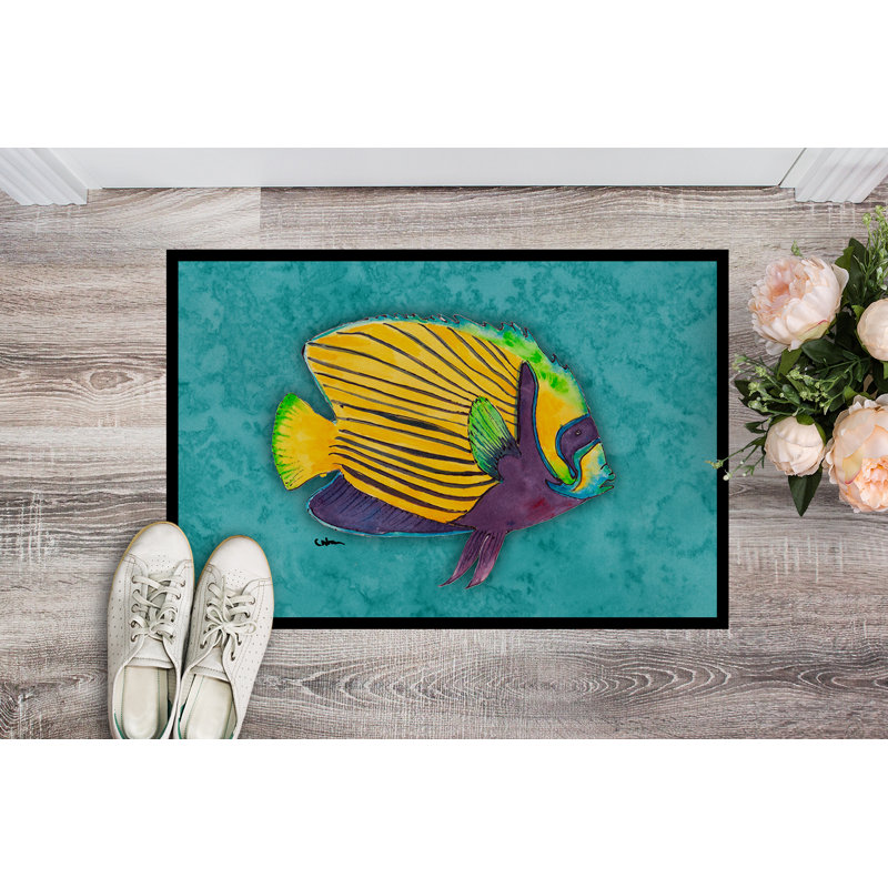 Paillasson anti-dérapant de poissons tropicaux glenmere Fish, Rectangle 1 pi 6 po x 2 pi 3 po