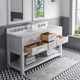 Cronin 60" Carrara White Marble Countertop Bath Vanity with Faucet and Mirror