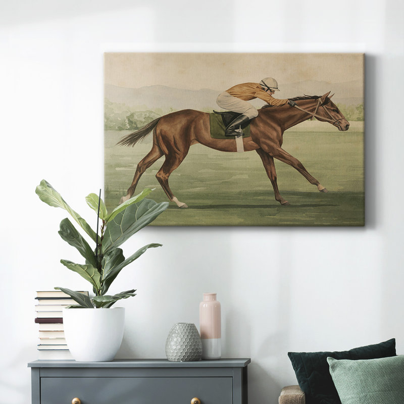 Toile tendue rétro-équestre II-Gallery, H 12 po x l 18 po