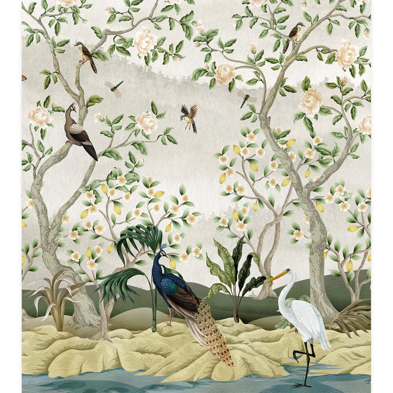 Bordure florale pelez et collez, L 108 po x l 96 po